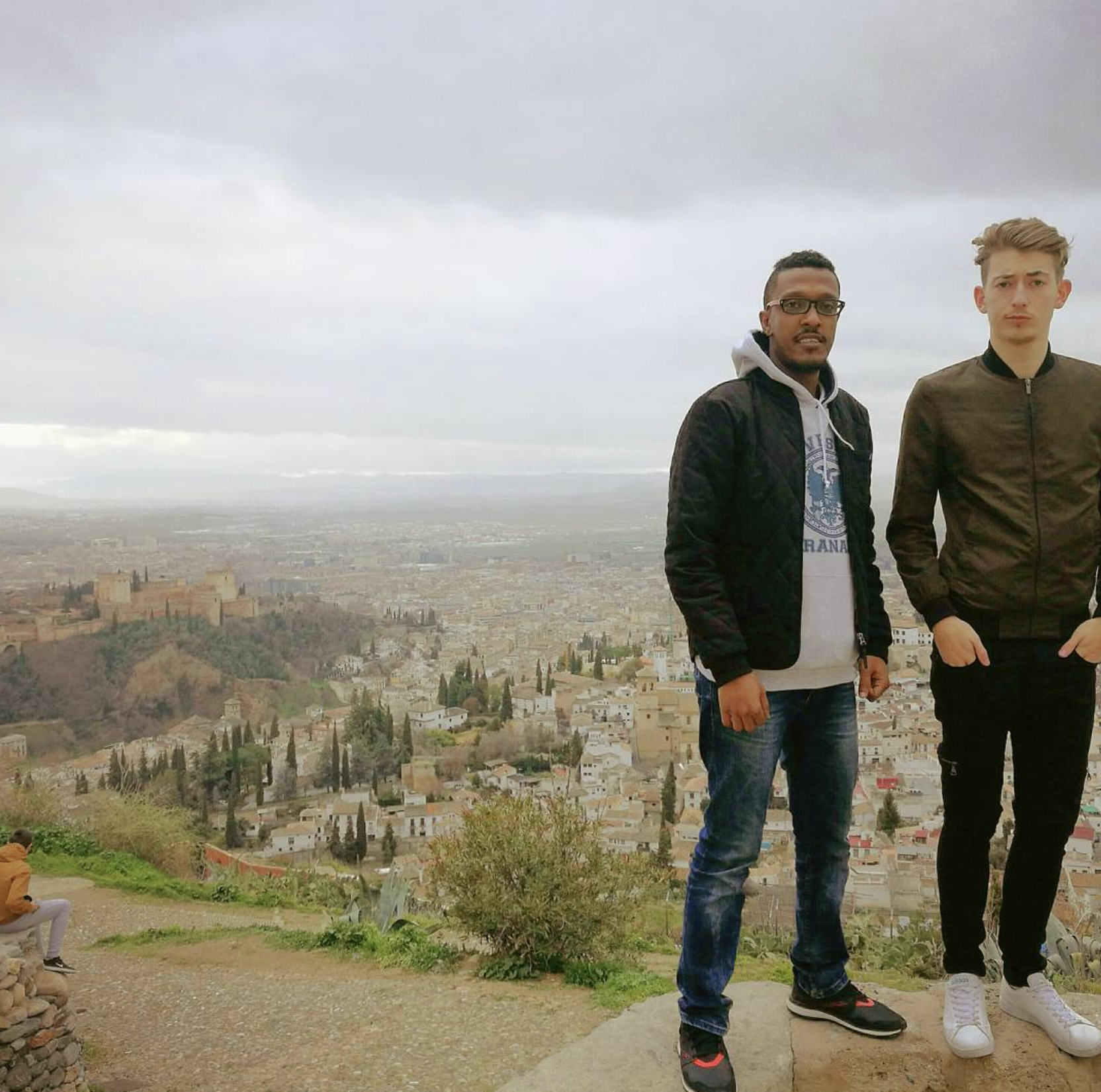 Two students overlooking Granada during an Erasmus+ exchange