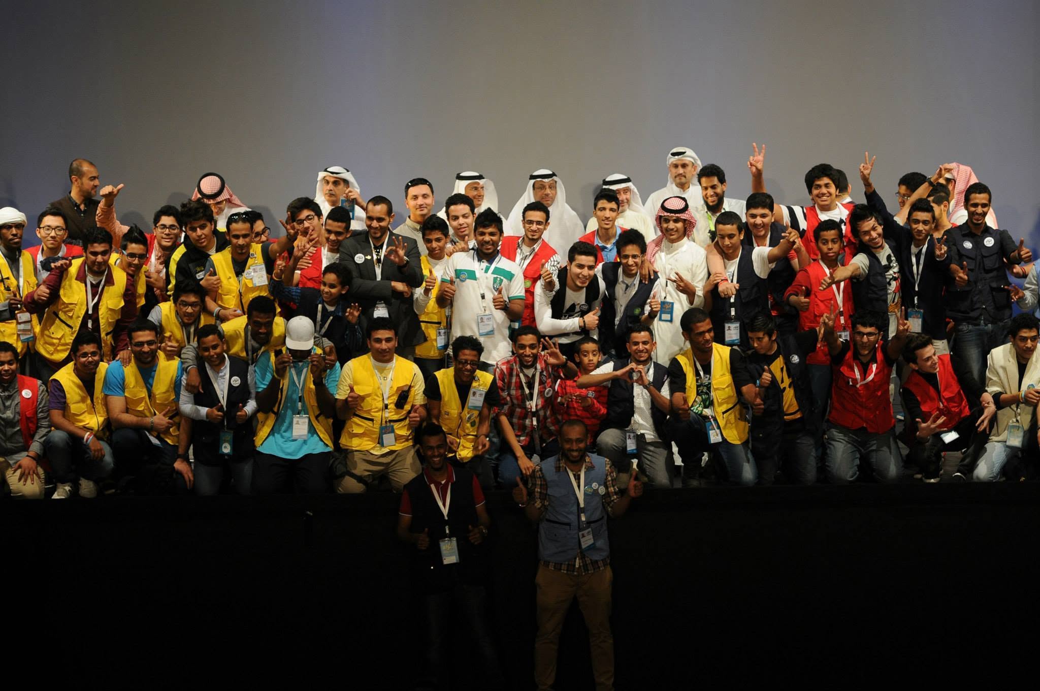 Large group posing together at an event