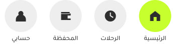 Bottom navigation: home, trips, wallet and account