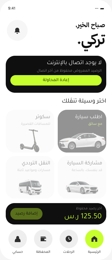 FLYT offline dashboard explains that the displayed wallet balance is cached and offers retry