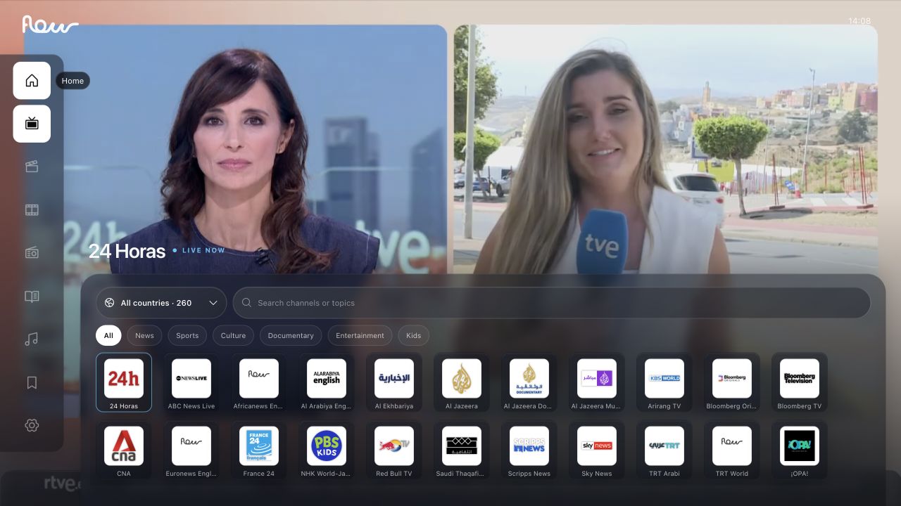 Flow TV live screen