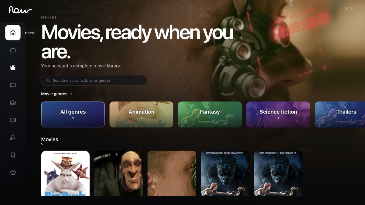 Flow TV movies screen